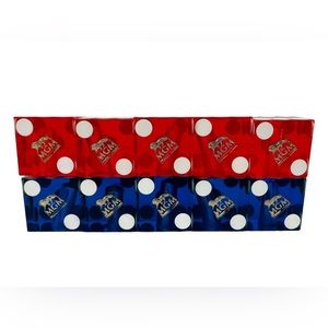MGM Casino Dice Lot Of 10 Red Blue Cancelled Drilled Translucent Number Vintage